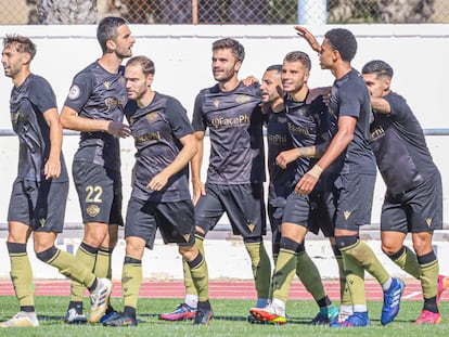 Los jugadores del Intercity en un partido.