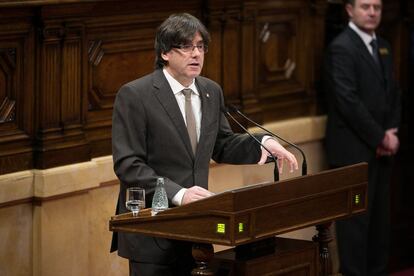 Intervencion del presidente catalan, Carles Puigdemont.