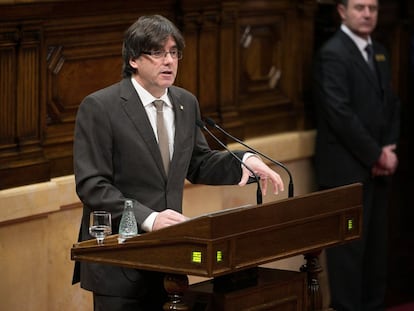 Intervencion del presidente catalan, Carles Puigdemont.