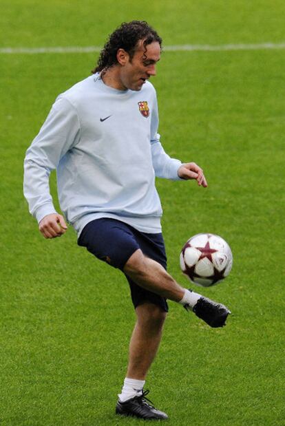 Milito, en el entrenamiento de ayer.