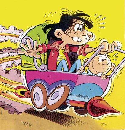 El hiperactivo chaval especializado en construir vehículos a reacción a partir de cualquier cachivache se estrenó en las páginas de 'Pulgarcito' en 1981. En sus primeras historietas aparecía acompañado de Mortadelo y Filemón para después protagonizar gags en solitario.