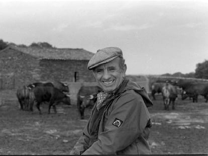 El ganadero Victorino Matín, en 1987