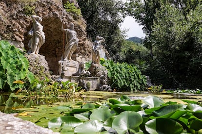 Fuente de Neptuno en el Trsteno Arboretum, en la ciudad croata de Trsteno.