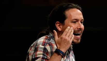 El líder de Podemos, Pablo Iglesias, este viernes en el Congreso.