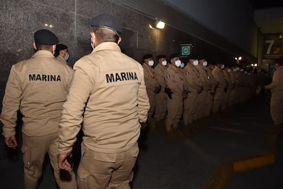 Secretaría de Marina vigilan las instalaciones del Aeropuerto Internacional de la Ciudad de México