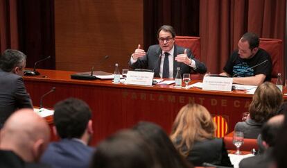 Artur Mas, durante su comparecencia del pasado lunes en la comisi&oacute;n de investigaci&oacute;n