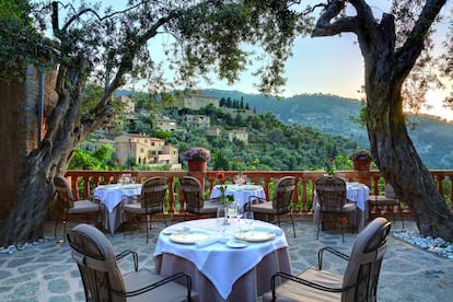 Terraza del restaurante de hotel La Residencia, en Deià.