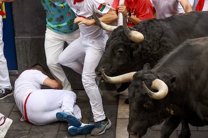 Fifth running of the bulls of San Fermin 2024