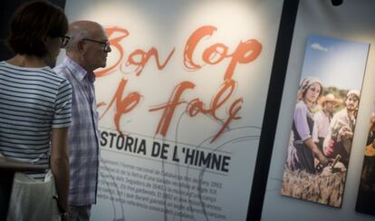 Un dels plafons de l’exposició sobre 'Els Segadors' al Born Centre Culural.