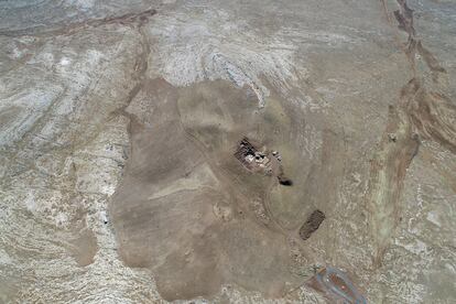 Vista aérea de las excavaciones de Karahan Tepe, en la provincia de Sanliurfa y dentro del Parque Nacional de las Montañas Tek Tek, al este de la llanura de Harran.