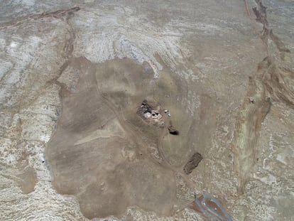 Vista aérea de las excavaciones de Karahan Tepe, en la provincia de Sanliurfa y dentro del Parque Nacional de las Montañas Tek Tek, al este de la llanura de Harran.