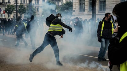 Protesta de 'chalecos amarillos', el pasado 11 de mayo en Lyon.