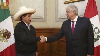 Pedro Castillo y Andrés Manuel López Obrador, durante su encuentro el pasado 17 de septiembre.