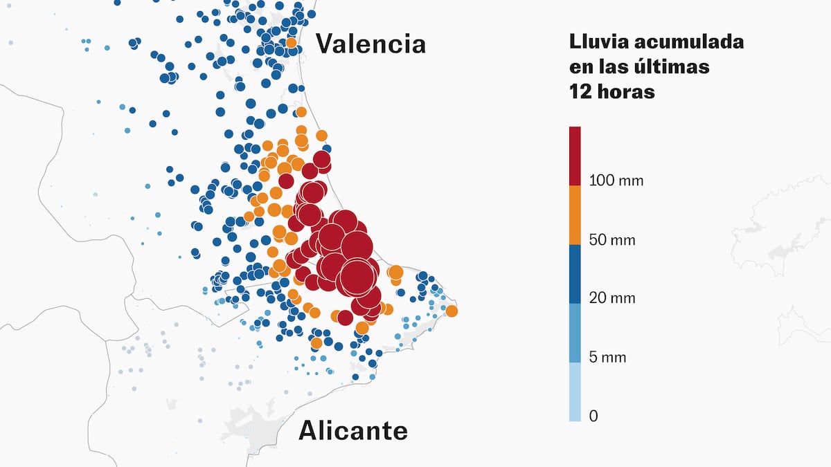 Mapas y gráficos de las inundaciones en Valencia y hacia dónde se dirige la tormenta