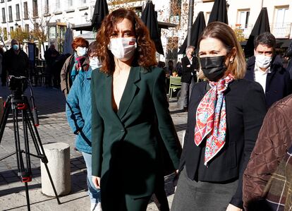 La presidenta madrileña, Isabel Díaz Ayuso, en un acto este miércoles en Madrid.