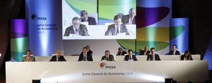 Imagen de la junta de accionistas de Prisa.