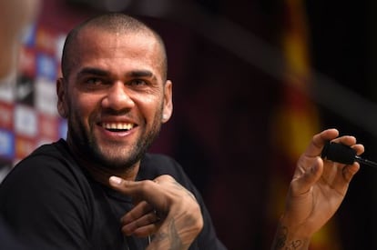 Alves, este miércoles en la rueda de prensa.