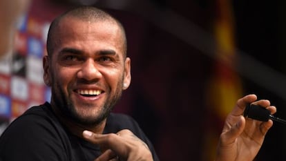 Alves, este miércoles en la rueda de prensa.