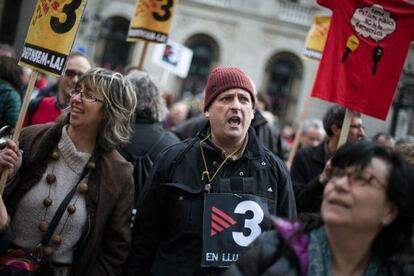 Protesta de los trabajadores de TV-3