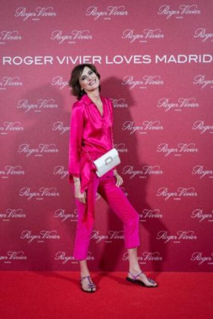 Ines de la Fressange en la inauguración de la tienda de Roger Vivier en Madrid.