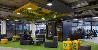 Interior de la nueva sede de Glovo en Barcelona.