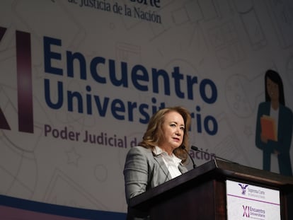 Imagen de archivo de Yasmín Esquivel durante un Encuentro Universitario en Ciudad de México.