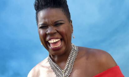 La actriz Leslie Jones en el estreno de 'Cazafantasmas'.