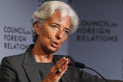 La directora gerente del FMI, Christine Lagarde, en una comparecencia en Nueva York en julio.