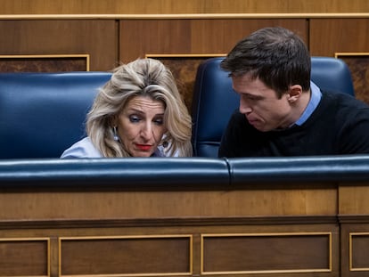 Yolanda Díaz e Íñigo Errejón, el pasado día 5 en el Congreso.