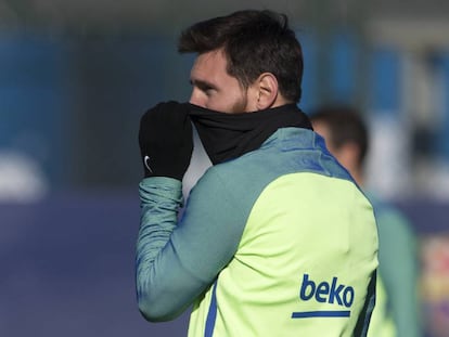 Leo Messi treina na última sexta.