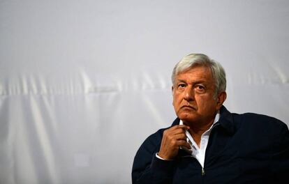 López Obrador, en un evento con víctimas de la violencia. 