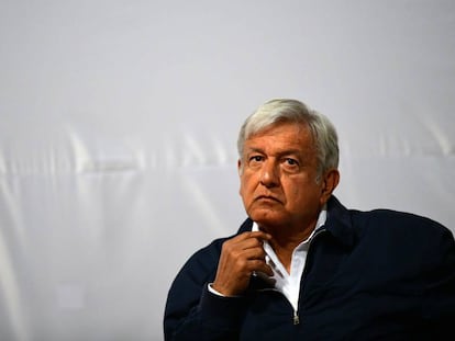 López Obrador, en un evento con víctimas de la violencia. 