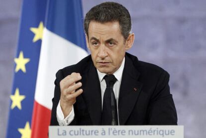 Nicolas Sarkozy, ayer durante un discurso en la reunión de ministros de Cultura del G-8 y el G-20 en Aviñón.