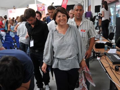 Martine Aubry, en la Universidad de Verano de los socialistas en La Rochelle.