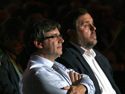 El president Carles Puigdemont i el vicepresident Oriol Junqueras.