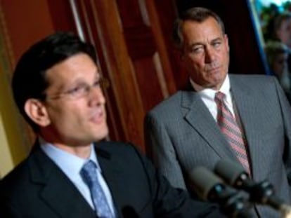 Los representantes del Partido Republicano en en Congreso, Eric Cantor y John Boehner.