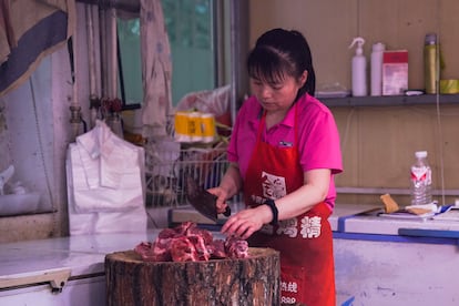 Una carnicería de Pekín.