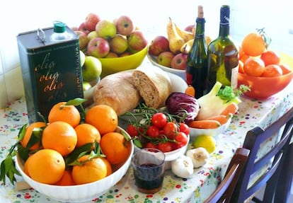 Mucha fruta, algo de cereales, aceite y ¿vino?