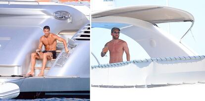 Cristiano Ronaldo y, a la derecha, Lionel Messi, de vacaciones en Ibiza.