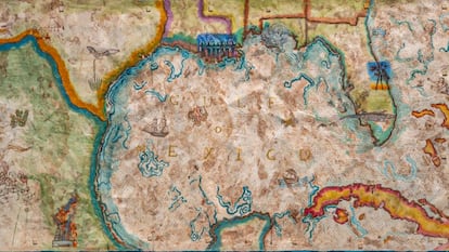 Cartografía del Golfo de México de la exposición ‘Tierra Insurgente’.