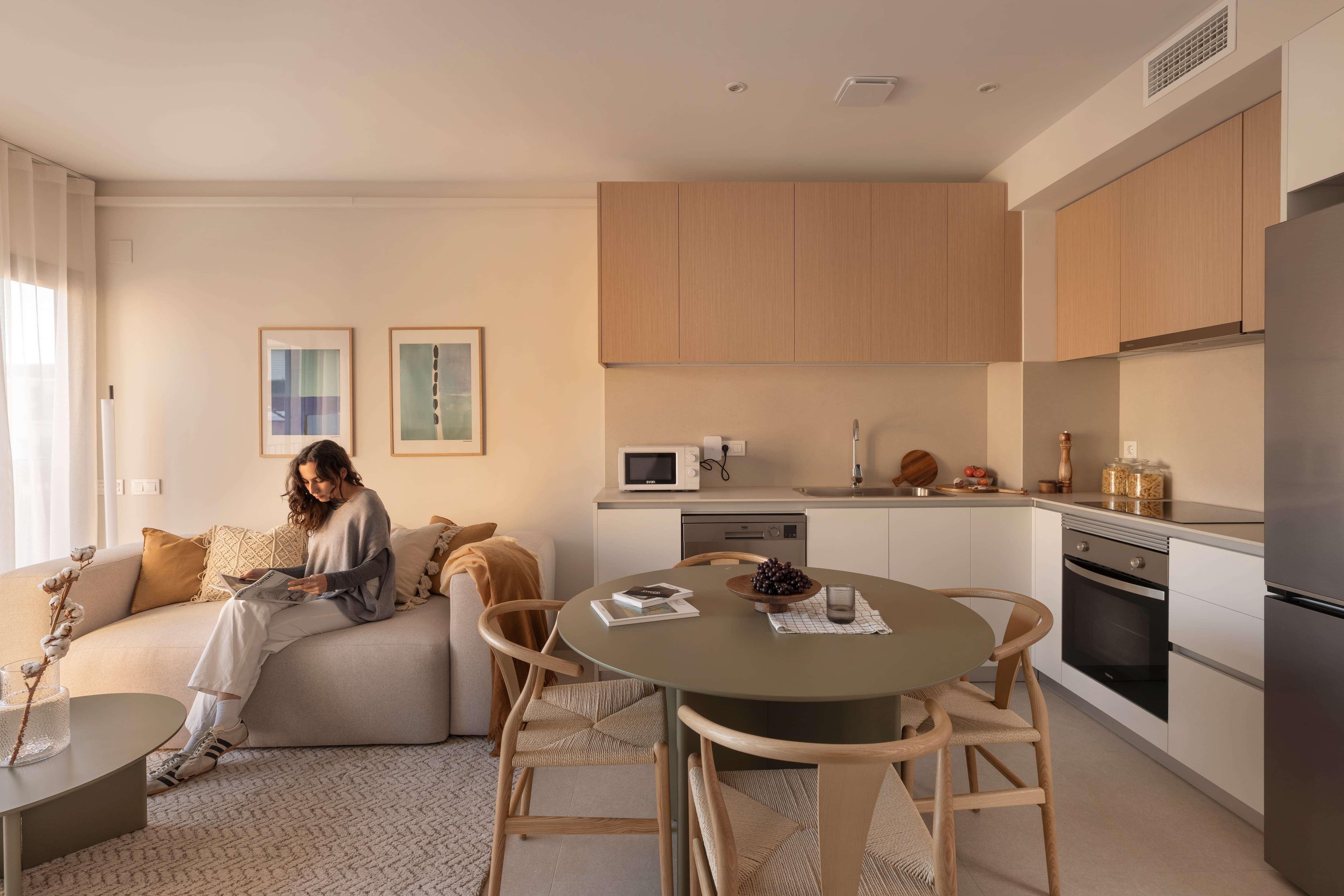 Interior de uno de los alojamientos de un coliving de Aticco.