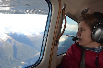 Vista a&eacute;rea del Golfo de Penas, en el extremo sur de Chile, la zona en la que aparecieron m&aacute;s de 330 ballenas muertas.