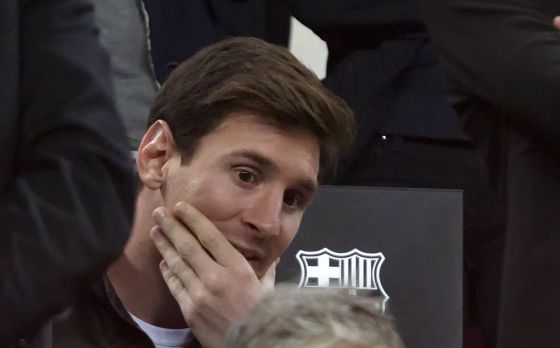 Messi, a la graderia del Camp Nou, al partit Barça-Rayo.