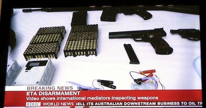 Some of the weapons shown by ETA to a verification commission in February.