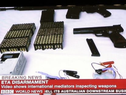 Some of the weapons shown by ETA to a verification commission in February.