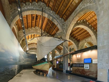 Una imatge de l'exposició 'Catalunya mar enllà', al Museu Marítim.