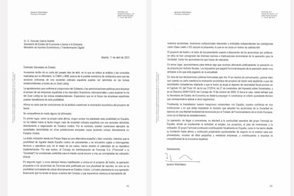 Respuesta de Ferrovial a la carta enviada por el Gobierno el 10 de abril.