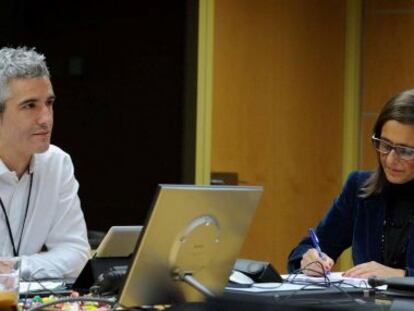 Ibon Uribe, alcalde de Galdakao, durante su comparecencia en el Parlamento.