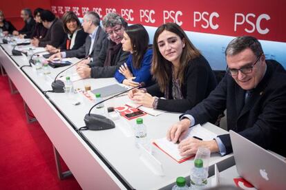 La ejecutiva del PSC esta mañana.