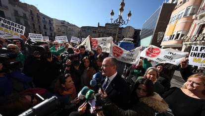 El alcalde de Reus, esta mañana.